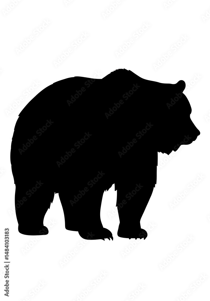 Fototapeta premium Powerful Bear Silhouette: Majestic Wildlife Art