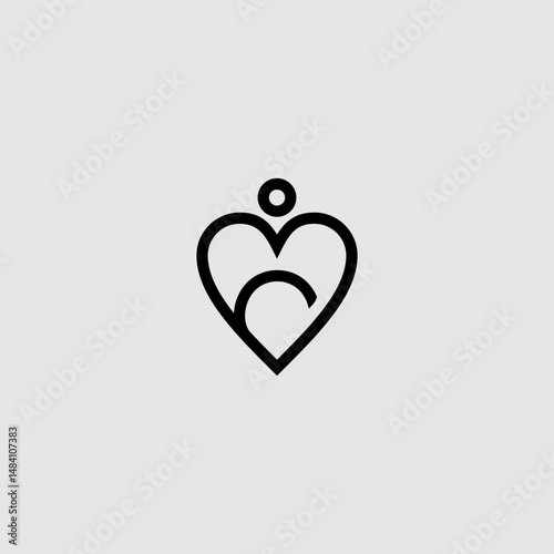 Heart and Soul Abstract Line Art, Creative Connection, Minimalist Symbol