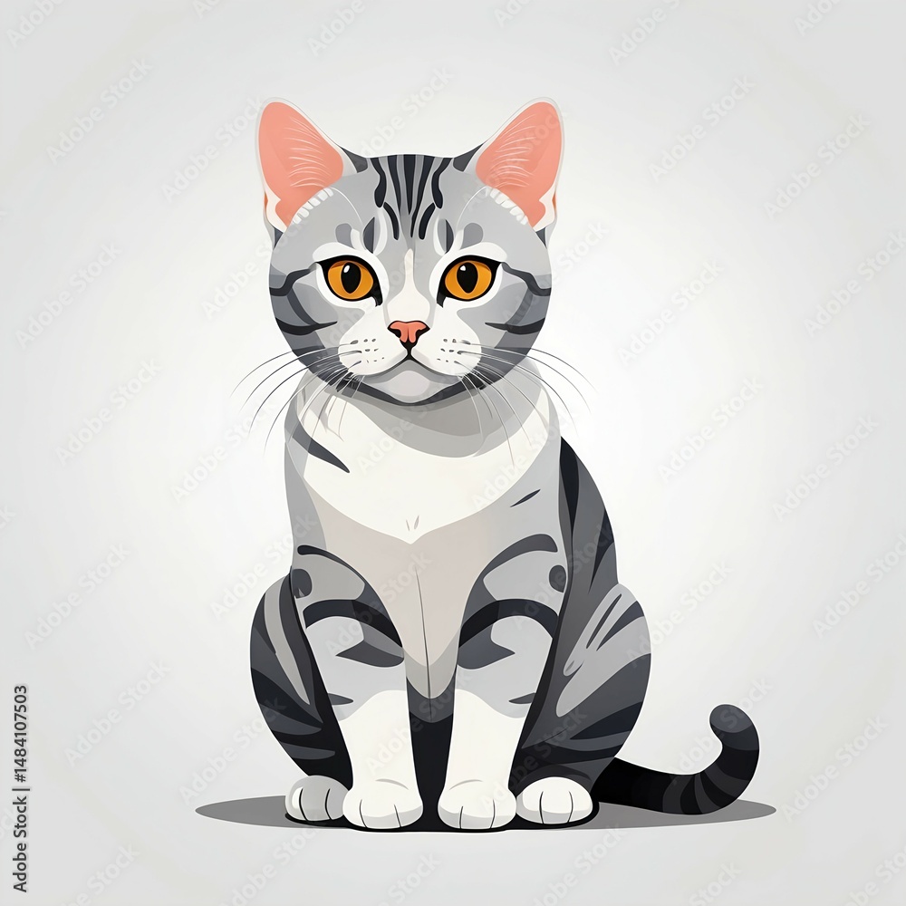 Obraz premium キュートな飼い猫のアメリカンショートヘア