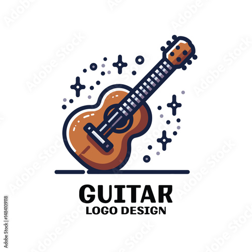 Guitar Vector Logo Design