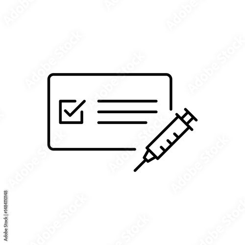 Vaccine passport line icon. Simple outline style. Vaccination certificate. Immunity health check symbol. Vector illustration isolated.