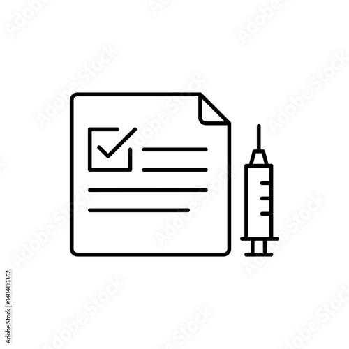 Vaccine passport line icon. Simple outline style. Vaccination certificate. Immunity health check symbol. Vector illustration isolated.
