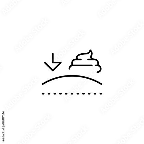 Moisture line icon. Simple outline style. Skin absorb, absorption, moist, skincare, water drop, soft, cream, diaper, cosmetic. Vector illustration isolated.