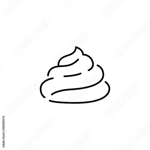 Shit icon. Simple outline style. Editable stroke. Poop, pile of poo, dung, trash, stink, bad concept. Thin line symbol. Vector illustration isolated.