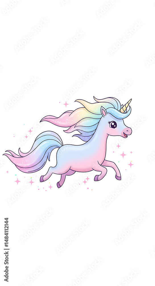 Fototapeta premium Magical Rainbow Unicorn Running