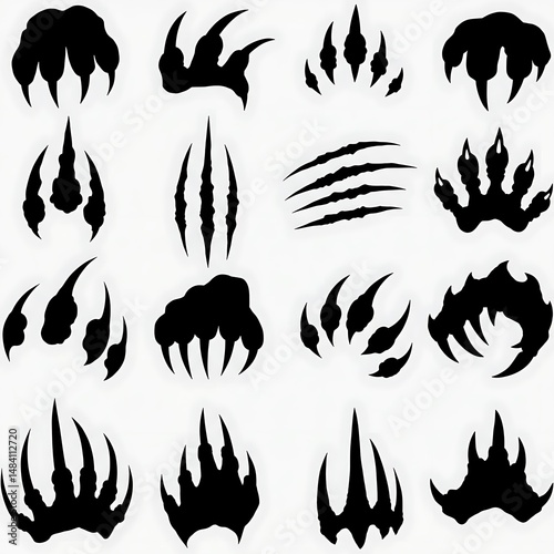 Black Claw Marks: Vector Graphic Set