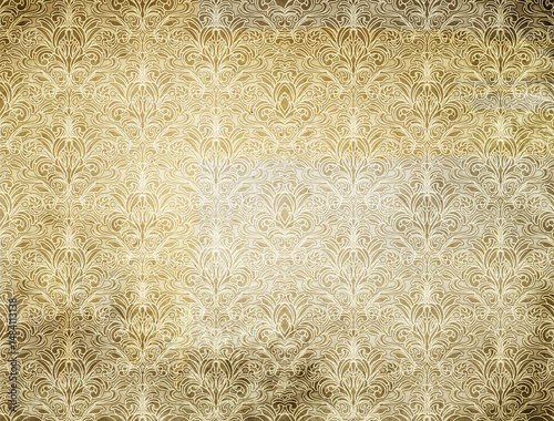 Abstract grunge paper background with decorative ornament.