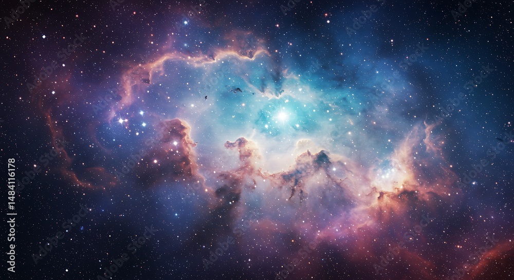 Fototapeta premium Cosmic Nebula: A Stellar Tapestry