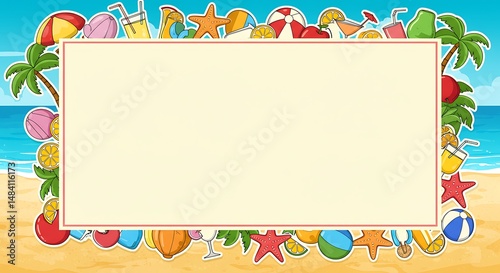 Summer Fun: Beach Vibes Doodle Border