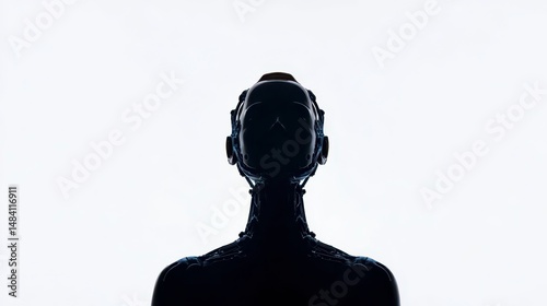 AI Robot Silhouette  Futuristic Android  Technology  Machine Learning