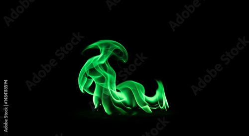 Emerald Inferno: A Dance of Green Fire