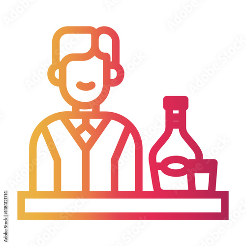 bartender Line Gradient Icon