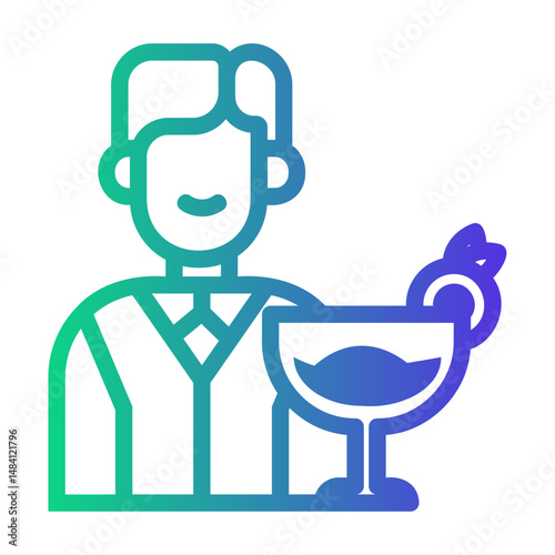bartender Line Gradient Icon