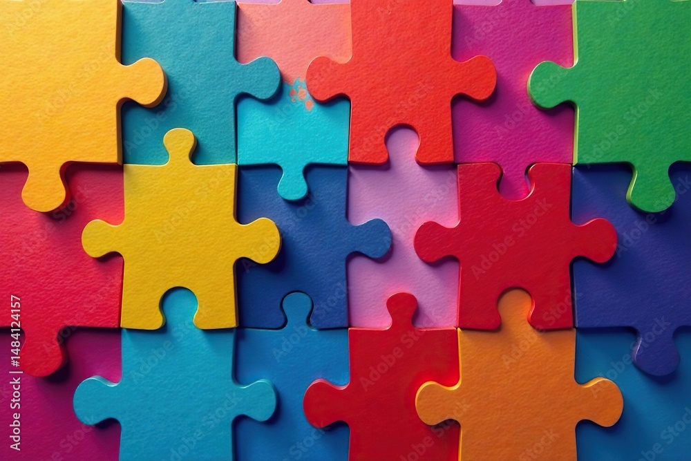 Obraz premium Interlocking pieces creating a whole, no visible gaps, unbroken, continuous