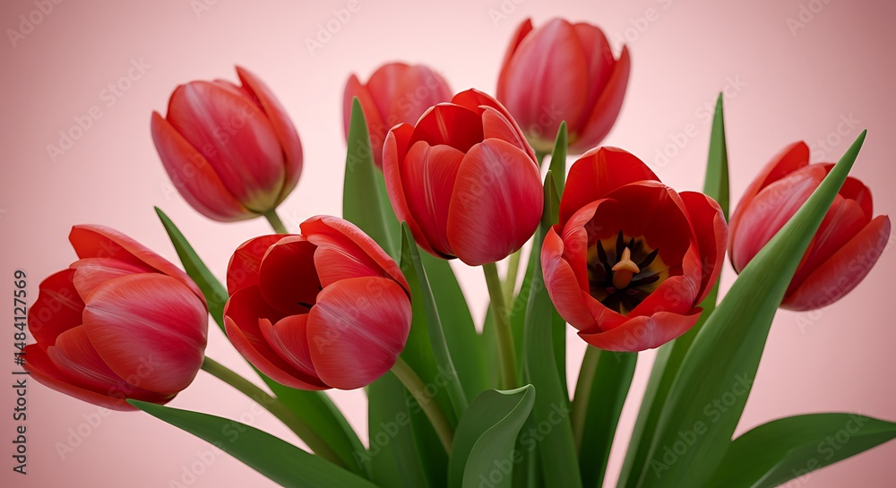 Naklejka premium Crimson Bloom's Embrace