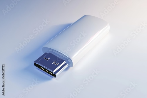 White micro usb connector isolated on white background for data transfer, charging, and peripheral connection uses.