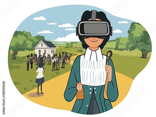 Virtual reality experience of historical event.