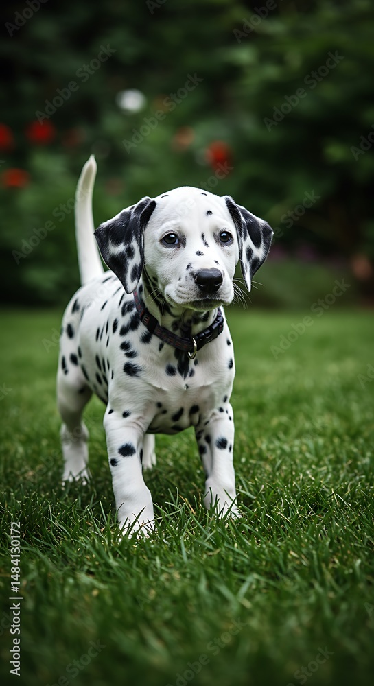 custom made wallpaper toronto digitalAdorable Dalmatian Puppy in Lush Green Garden