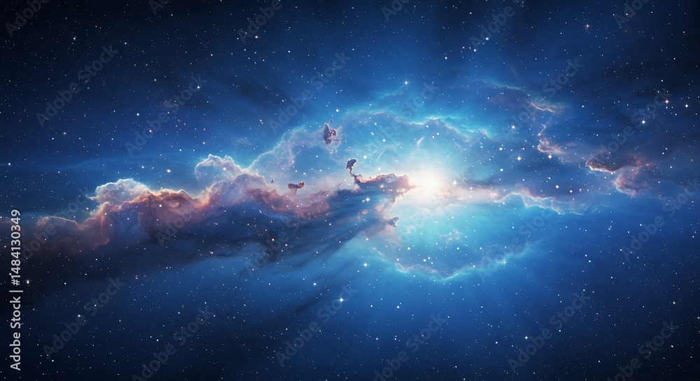 Fototapeta premium Cosmic Nebula: A Stellar 3D Render