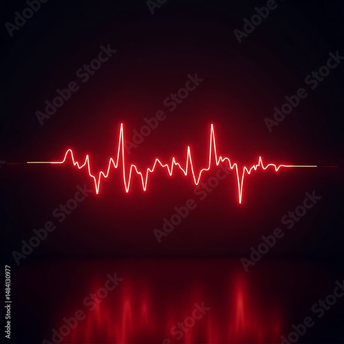 Heartbeat pulse visualization an abstract digital graphic health concept with central perspective