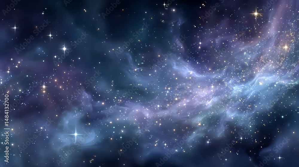 Naklejka premium Cosmic Nebula Starry Night Sky Background.