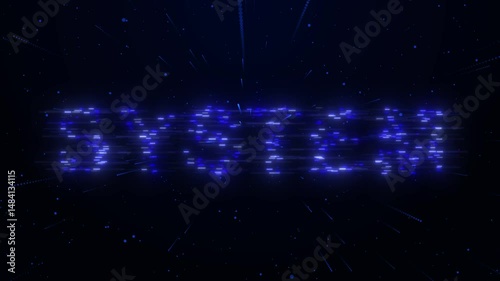 System Particle Digital Data Analysis Big Data, High Tech Blockchain Data Animation Background