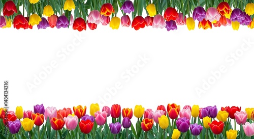 Rainbow Tulip Frame: Spring's Vibrant Embrace