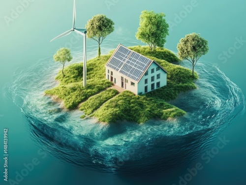 Sustainable living on an eco-friendly island home.