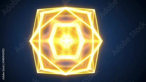 Abstract glowing shape with vibrant light effects in dark background for creative projects