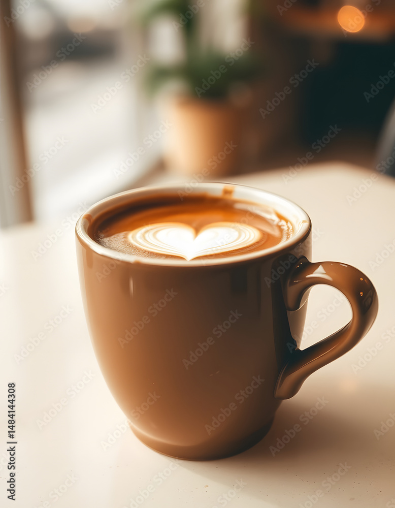 Obraz premium Coffee Cup with Heart Foam Art