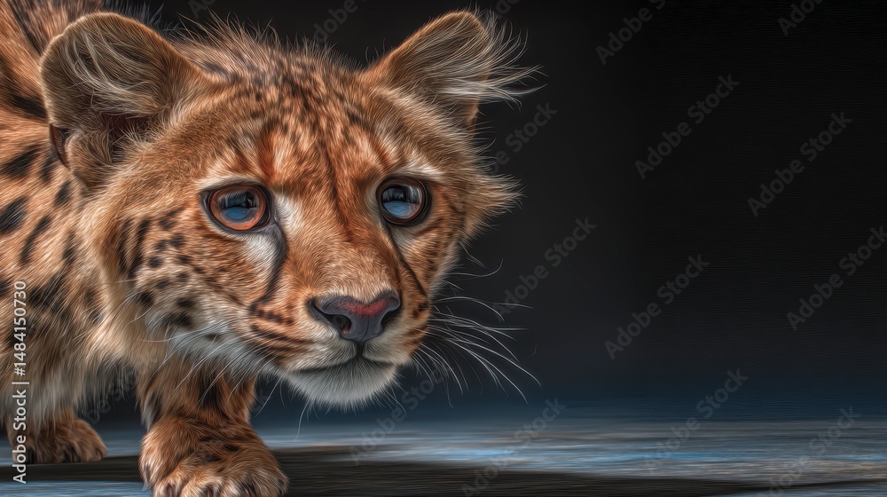 Obraz premium Majestic Cheetah Cub Portrait Wildlife Nature Animal Photography