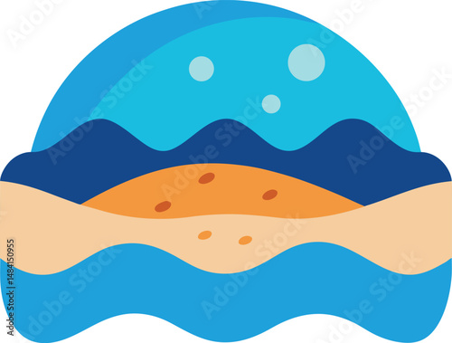 vector illustration of a sea