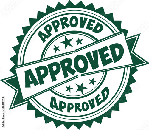 Approved Rubber Stamp Badge Vector Illustration