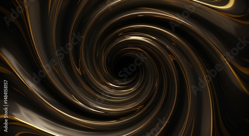 Abstract Black Gold Spiral