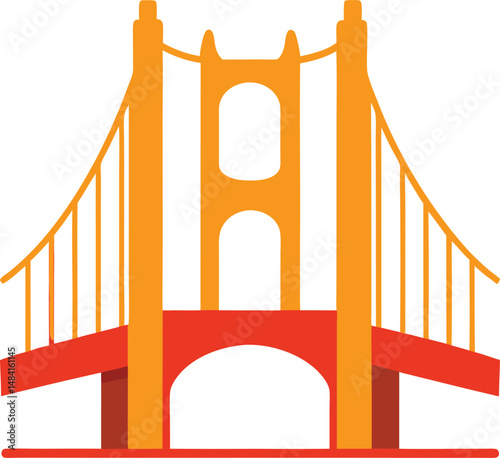 Golden Gate Bridge Silhouette Vector Iconic Landmark Design for Creative Projects