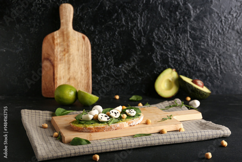 Avocado toast with mozzarel...