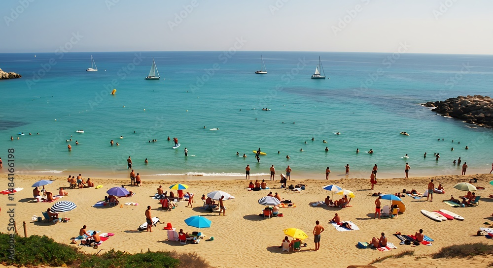 Obraz premium Azure Shores: A Summer's Day