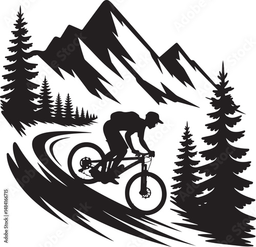“Mountain Bike Vector Bundle | MTB Clipart, Cycling SVG, Downhill & Trail Biking Silhouettes for T-Shirts