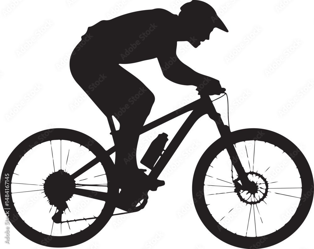 Fototapeta premium “Mountain Bike Vector Bundle | MTB Clipart, Cycling SVG, Downhill & Trail Biking Silhouettes for T-Shirts