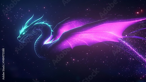 Abstract glowing dragon