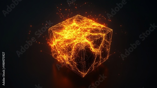 Abstract glowing cube