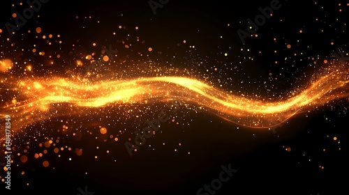 Abstract glowing gold stream background