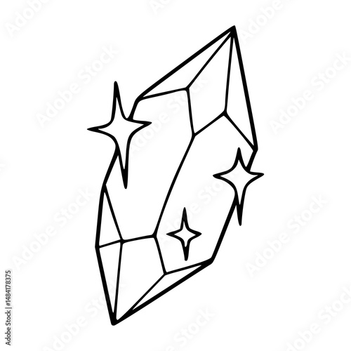 mystical gem line art
