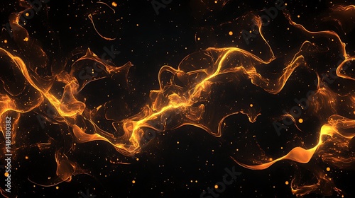 Abstract gold flowing design