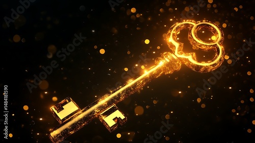 Abstract golden key illustration