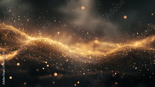 Abstract golden particles background