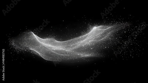 Abstract light gray flowing form