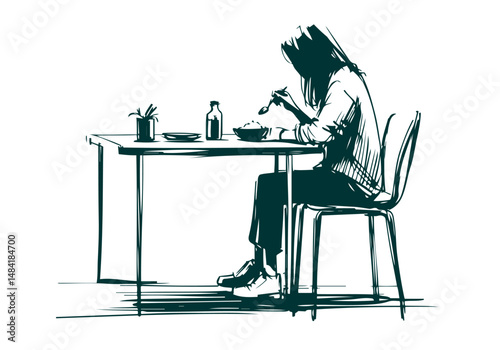 Loneliness hand drawn vector illustration