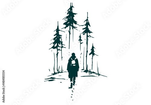Loneliness hand drawn vector illustration