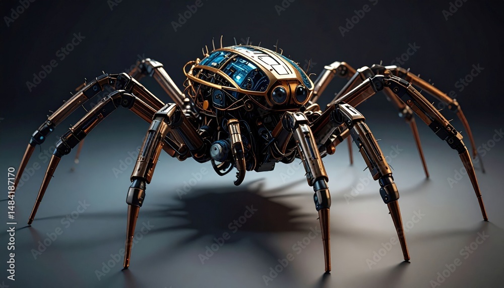 Fototapeta premium Mechanical Spider Robot Art Design